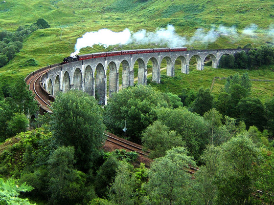 Scenic railway journey to Hogwarts