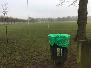 Dog waste bins can be found near the pitch at Pontcanna fields