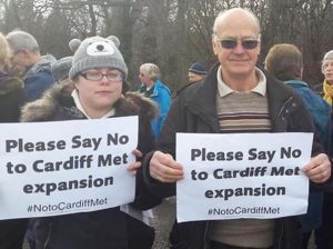 Protestors campaign against Cardiff Met's plans to build more student halls in Cyncoed.