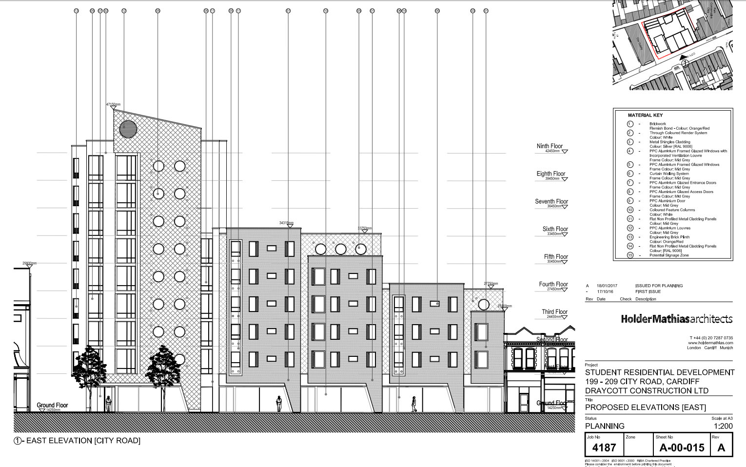 The plans for the student flats on City Road. This would be the view from City Road, with the Gaiety in the bottom left corner. (Credit: Holder Mathias Architects)