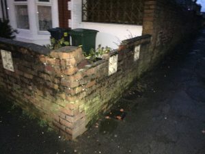 Wall damaged by careless driving