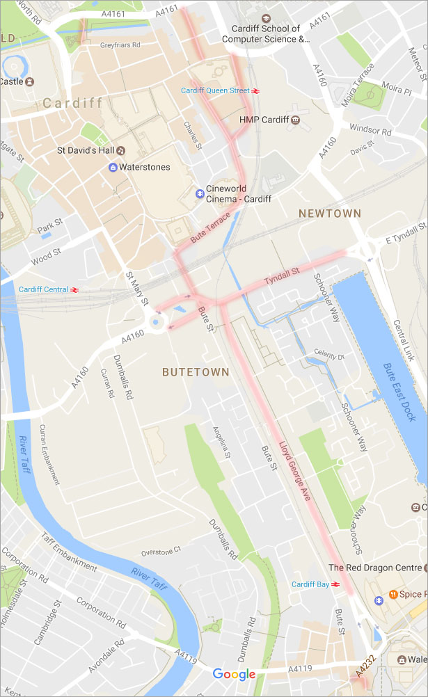 A map of streets affected by the changes.
