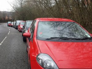 Staff at Cardiff Gate are parking along Heol Pontprennau 