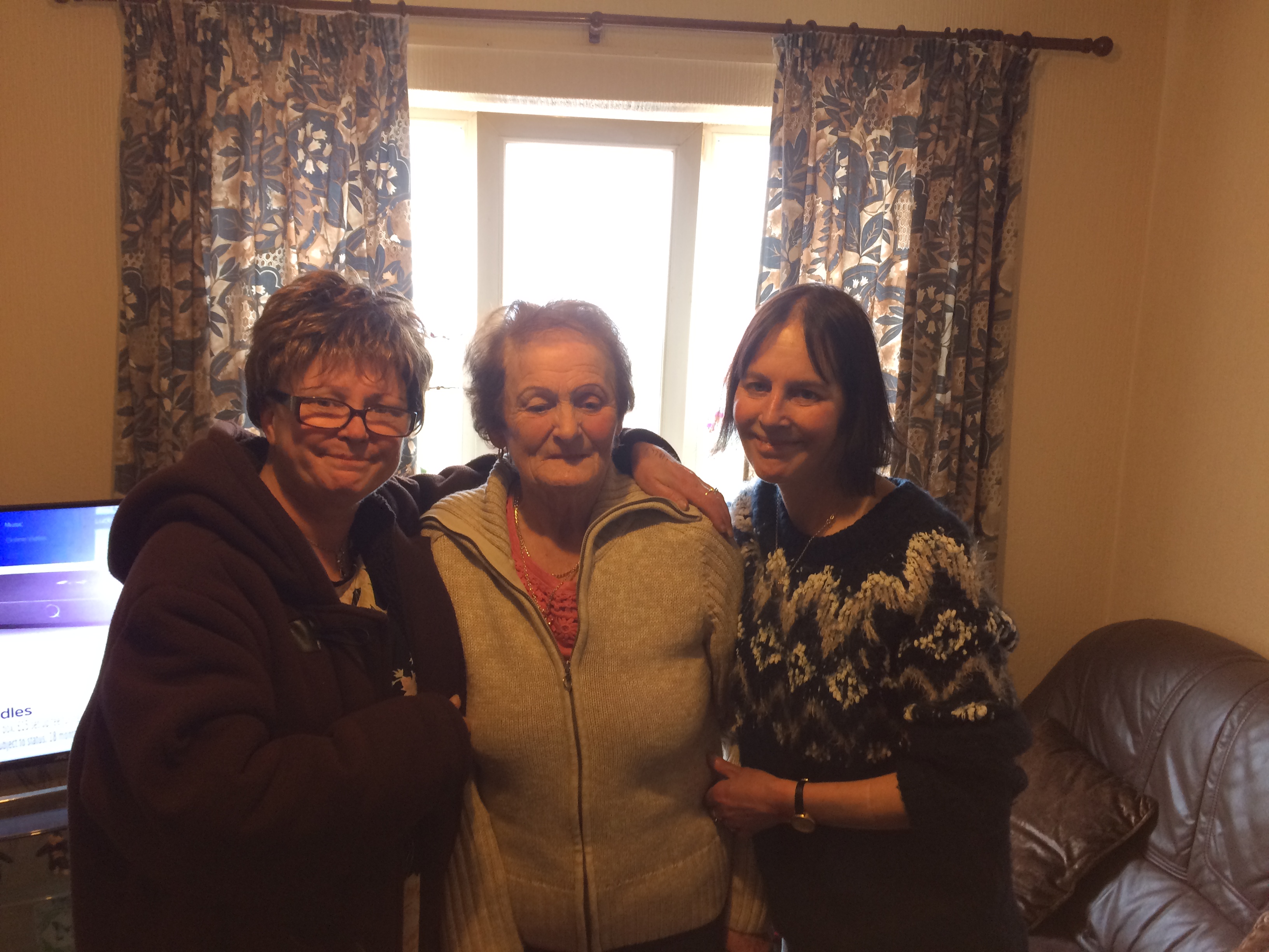 From left to right, mother and daughters Gale, Sandra and Tracey