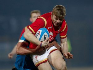 03.02.17 - Italy U20 v Wales U20 - RBS U20 Six Nations 2017 - Kieran Williams of Wales attempts to break through the Italy defence. Credit: Huw Evans Picture Agency