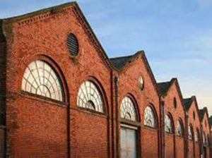 The iconic roofs of the Tramshed building, Grangetown