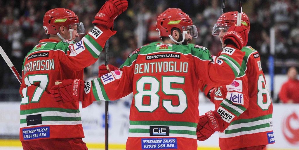 The Devils celebrate their victory over the Dundee Stars.