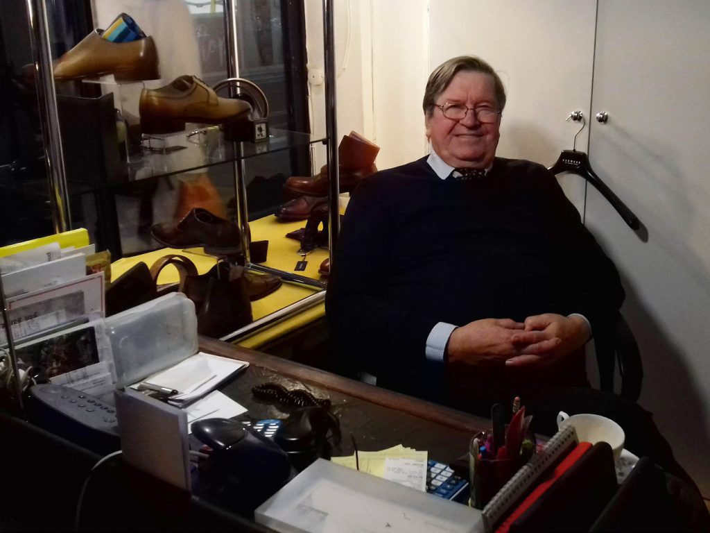 David Thomas, owner of Jon Ian Shoe Shop in Morgan Arcade