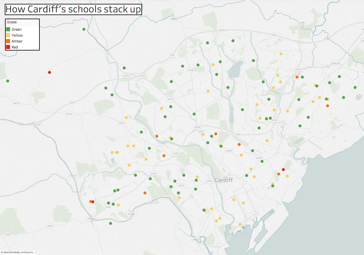 All Cardiff's School Map