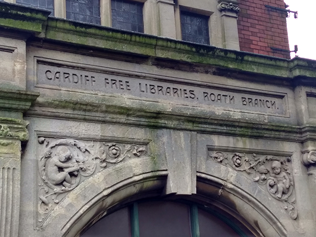 Roath Library Stone Sign