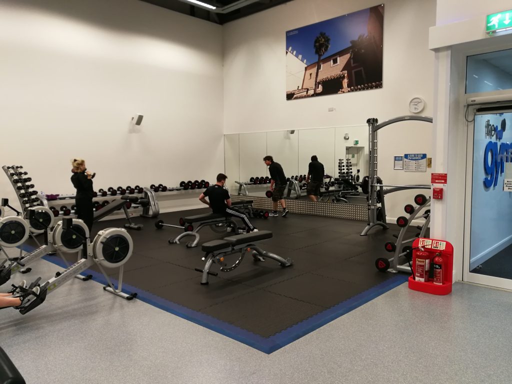 One of two currently free weight spaces in The Gym. Photo: Joe Atkins