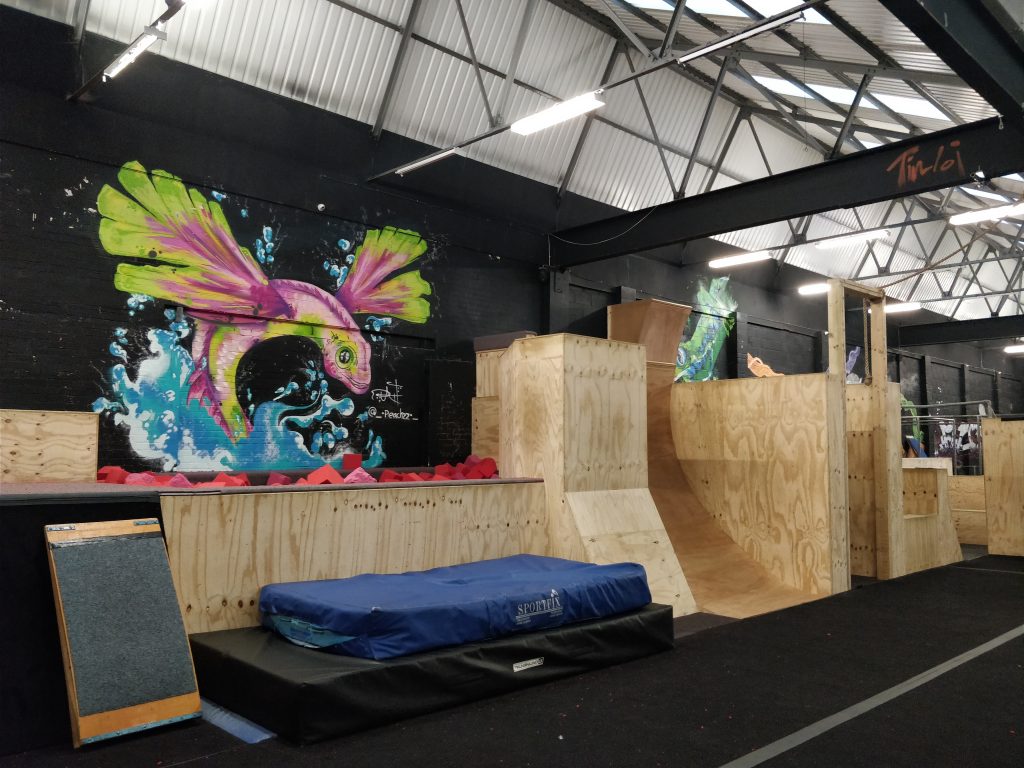 Fluidity has a foam pit, different levels to climb on and a spring floor. Photo: Tasmin Lockwood