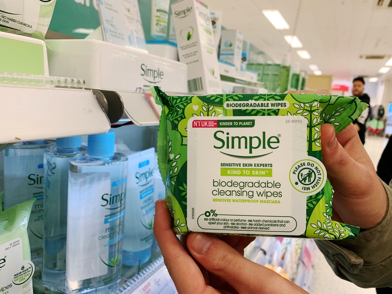 Simple biodegradable face wipes at Boots