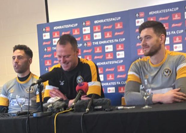 A press conference at Newport County AFC