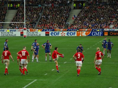 James Hook kicks to touch in the 2007 match, a rare defeat in Paris for Wales