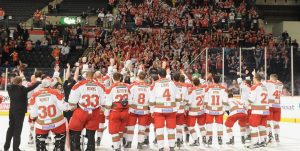 The fans and team celebrate the Devils' first league title.