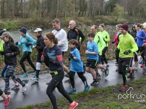 Cardiff parkrun Saturday, February 10, 2018. Runners brave all weathers. Credit: J M Ross