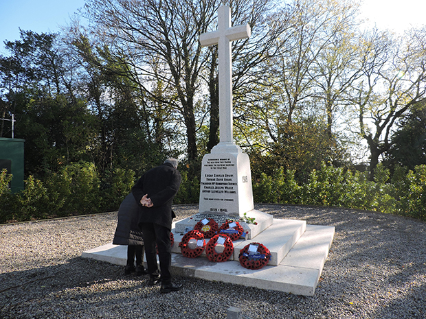 Poppies laid on Lisvane War Memorial