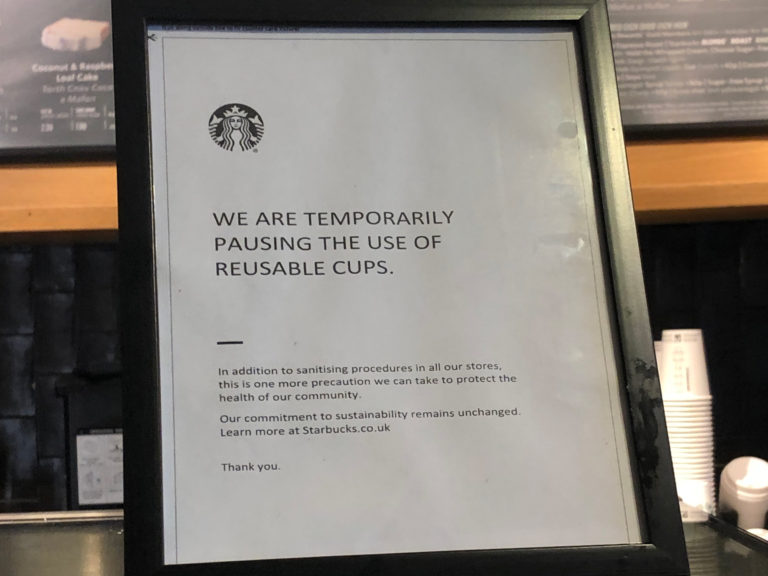Starbucks bans reusable cups to limit spread of Coronavirus The